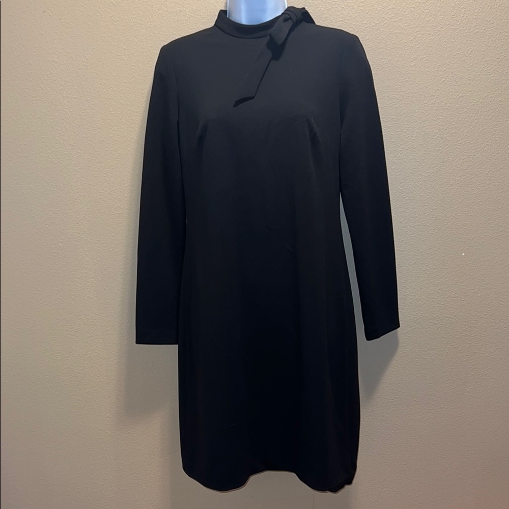 Calvin Klein Women’s Black 🖤 Sheath Long Sleeve Cocktail Dress Mock Neck SZ 6